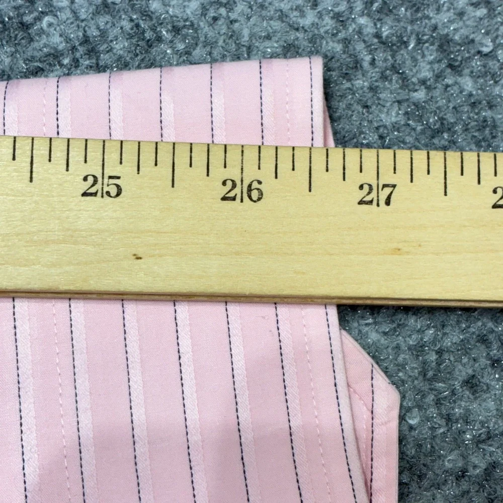 Express Mens Pink Stripe Fitted Stretch Cotton Dress Shirt Size L‎ 16-16 1/2